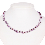 Halskette 6875 - Granat, Amethyst & Kristall